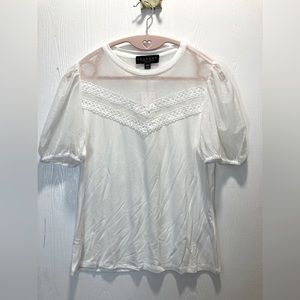 Laundry by Shelli Segal Sheer White Top NWT. Small